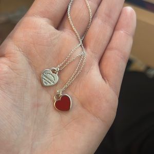 Red double Heart Tiffany Necklace